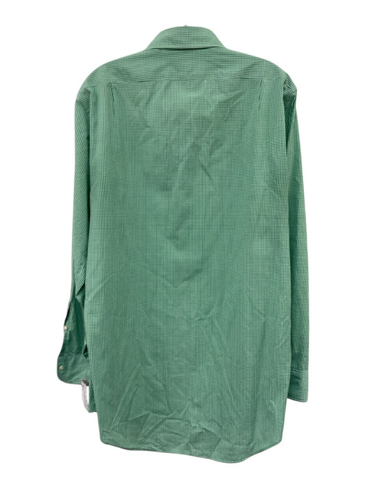 Sid Mashburn Size M Green & White Cotton Gingham Button Up Long Sleeve Shirt Green & White / M