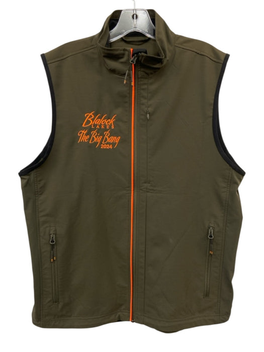 Beretta Size M Green & Orange Synthetic Words Vest Athleisure Men's Jacket Green & Orange / M