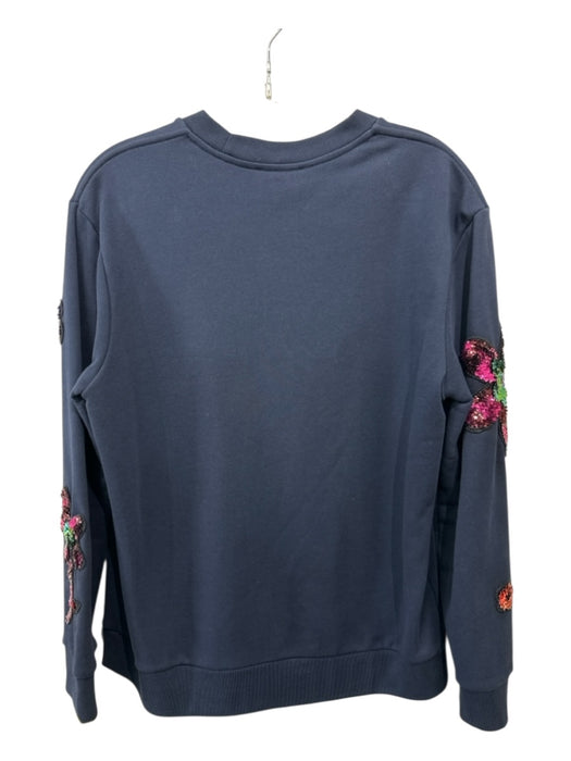 Burberry Size M navy blue & multi Cotton Sequins Long Sleeve Sweatshirt navy blue & multi / M