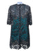Dolce & Gabbana Size 44 Black & Blue Silk & Polyamide Lace Overlay Dress Black & Blue / 44