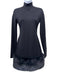Prada Size S / 40 Black Polyamide Blend High Neck Faux Fur Trim Mini Dress Black / S / 40