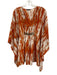 Josie Natori Size Medium Orange & White Abstract Tie Dye Dress Orange & White / Medium