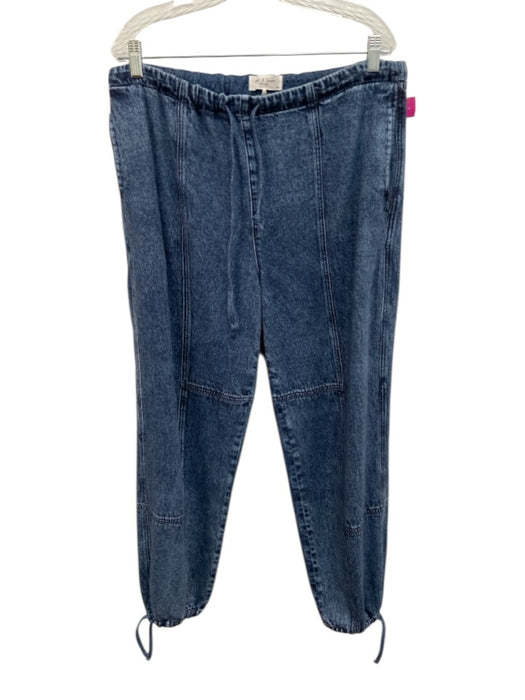 Rag & Bone Size Large Navy Cotton Blend Denim Print Sweatsuit Jogger Pant Set Navy / Large
