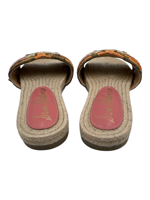 Sam Edelman Shoe Size 11 Pink, Orange, Green Raffia Espadrille Mule Sandals Pink, Orange, Green / 11