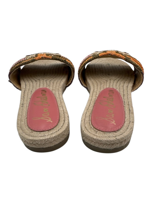 Sam Edelman Shoe Size 11 Pink, Orange, Green Raffia Espadrille Mule Sandals Pink, Orange, Green / 11