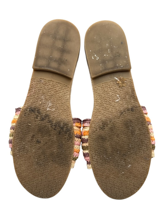 Sam Edelman Shoe Size 11 Pink, Orange, Green Raffia Espadrille Mule Sandals Pink, Orange, Green / 11