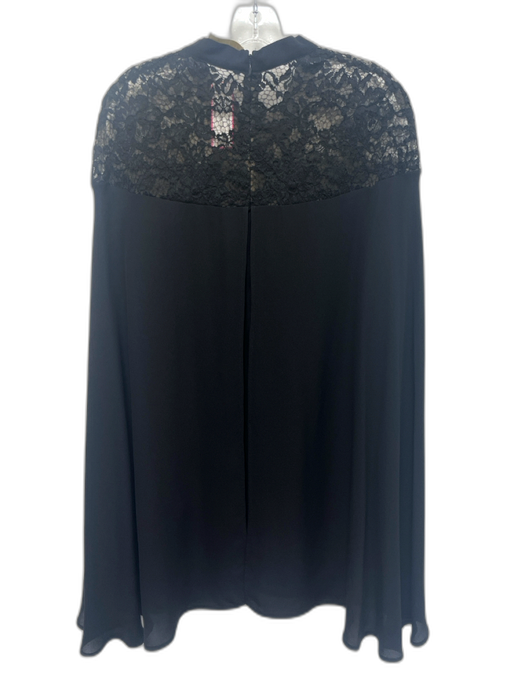 Elie Saab Black Sheer Long Sleeve Half Button Top Black