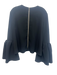 Roksanda Size Est L Black Long Bell Sleeve Back Zip Top Black / Est L
