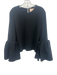Roksanda Size Est L Black Long Bell Sleeve Back Zip Top Black / Est L
