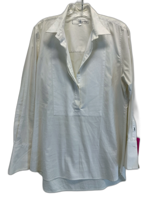 claridge + king Size Large White Cotton Long Sleeve Top White / Large