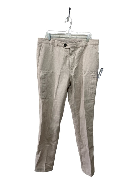 Brunello Cucinelli Size 52 Tan Cotton Blend Solid Cargo Pocket Khakis Pants 52