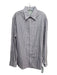 Brunello Cucinelli Size XXL Purple & White Cotton Plaid Men's Long Sleeve Shirt XXL