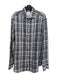 Brunello Cucinelli Size XXL Gray & White Cotton Plaid Men's Long Sleeve Shirt XXL