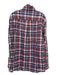 Brunello Cucinelli Size XXL Blue & Red Linen Blend Plaid Men's Long Sleeve Shirt XXL