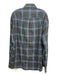 Brunello Cucinelli Size XXL Blue & White Cotton Plaid Men's Long Sleeve Shirt XXL