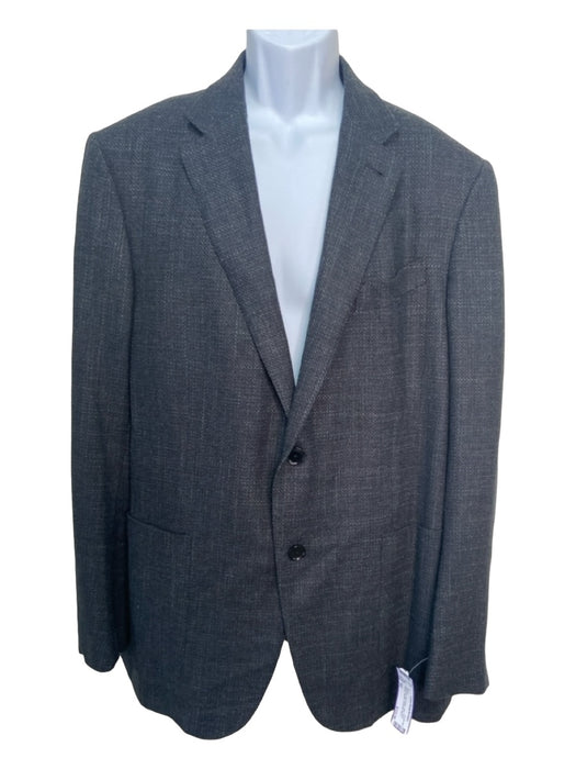 Zegna Dark Gray Wool Blend Solid 2 Button Men's Blazer 56L