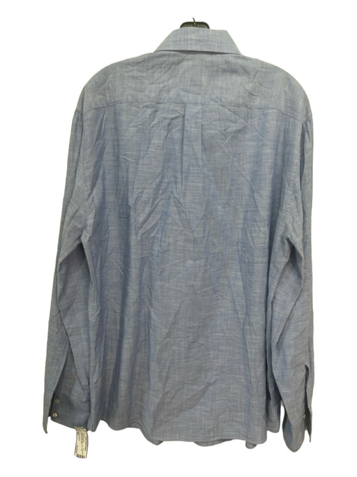 Brunello Cucinelli Size XXL Light blue Cotton Blend Solid Long Sleeve Shirt XXL