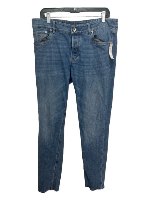 Brunello Cucinelli Size 52 Light Wash Cotton Blend Solid Jean Men's Pants 52