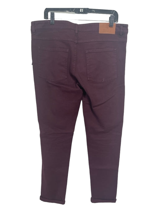 Brunello Cucinelli Size 52 Dark Red Cotton Blend Solid Khakis Men's Pants 52
