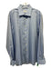 Eton Size 17 Blue Cotton Solid Button Down Men's Long Sleeve Shirt 17