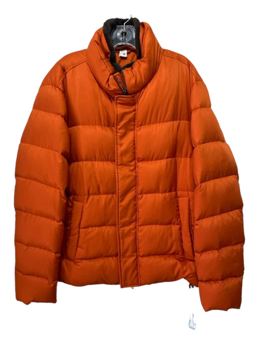 Herno Size 56 Orange Synthetic Puffer Zip Up Men's Jacket 56