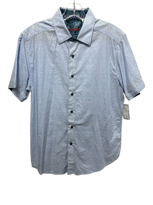 Robert Graham Size M Light blue Cotton Floral Button up Men's Short Sleeve Light blue / M