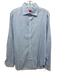 Isaia Size 16 Blue & White Cotton Plaid Button Down Men's Long Sleeve Shirt Blue & White / 16