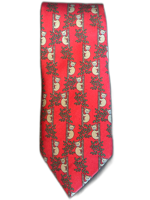 Hermes Red & green Silk All Over Print Men's Tie Red & Green