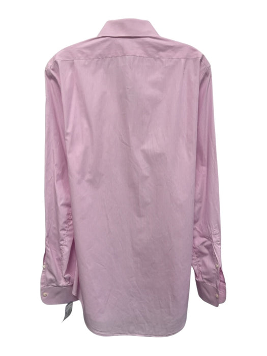 Sid Mashburn Size 15.5 Pink & White Cotton Striped Button Up Long Sleeve Shirt Pink & White / 15.5