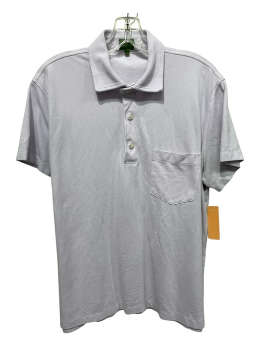 Sid Mashburn Size L Purple Cotton Solid Polo Men's Short Sleeve Purple / L