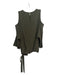 Tibi Size S Green Silk Round Neck Cold Shoulder Drawstring Hem 1/2 sleeve Top Green / S