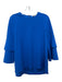 Tibi Size 2 Blue Polyester Back Zip Tiered Bell Sleeves Seam Detail Top Blue / 2