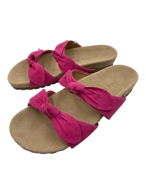 Jack Rogers Shoe Size 7.5 Pink Leather Knot Detail Double Strap Sandals Pink / 7.5