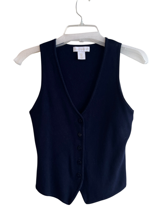 House of Harlow 1960 Size S Navy Rayon & Nylon V Neck Button Down Sleeveless Top Navy / S