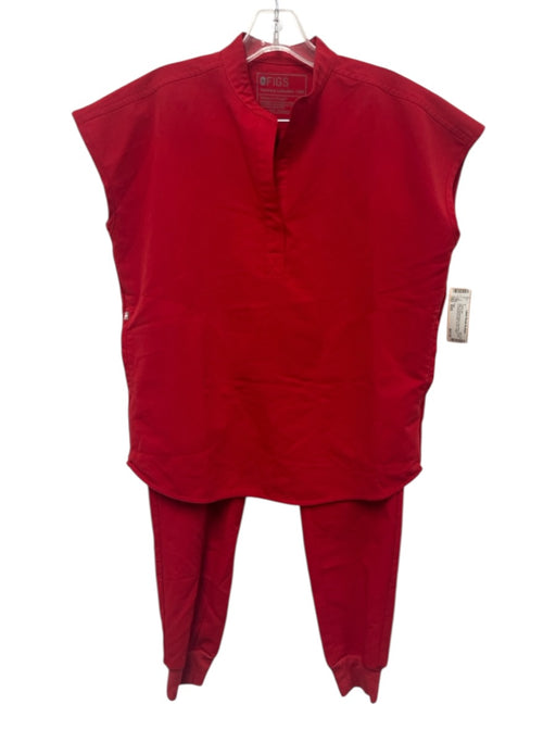 Figs Size XXS Red Polyester Blend Sleeveless Scrubs Jogger Pants Set Red / XXS