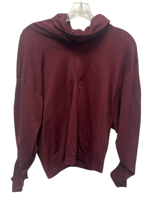 Stella McCartney Adidas Size XS Maroon Red Polyester Long Sleeve Perforated Top Maroon Red / XS