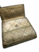 Chanel Gold Leather Quilted Tri fold Button clasp Box Inc. Wallets Gold