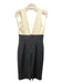 Alice + Olivia Size 10 Black & White Acetate Blend Color Block Double V Dress Black & White / 10