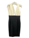 Alice + Olivia Size 10 Black & White Acetate Blend Color Block Double V Dress Black & White / 10