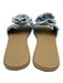 Kate Spade Shoe Size 10 Light Blue & Tan Textile Denim Rosette Frayed Edge Flats Light Blue & Tan / 10