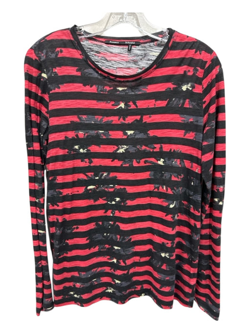 Proenza Schouler Size Small Black, Red, Yellow Cotton Long Sleeve Heathered Top Black, Red, Yellow / Small