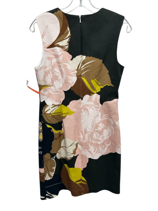 Adam Lippes Size 2 Pink, Black, Multi Cotton Sleeveless Floral Back Zip Dress Pink, Black, Multi / 2