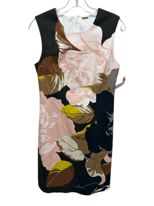 Adam Lippes Size 2 Pink, Black, Multi Cotton Sleeveless Floral Back Zip Dress Pink, Black, Multi / 2