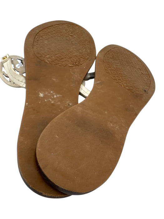 Tory Burch Shoe Size 8 Cream & Brown shearling Wood Dragon Brass Hardware Clogs Cream & Brown / 8
