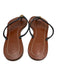 Tory Burch Shoe Size 7 Navy Blue & Brown Leather Logo Thong Sandals Navy Blue & Brown / 7
