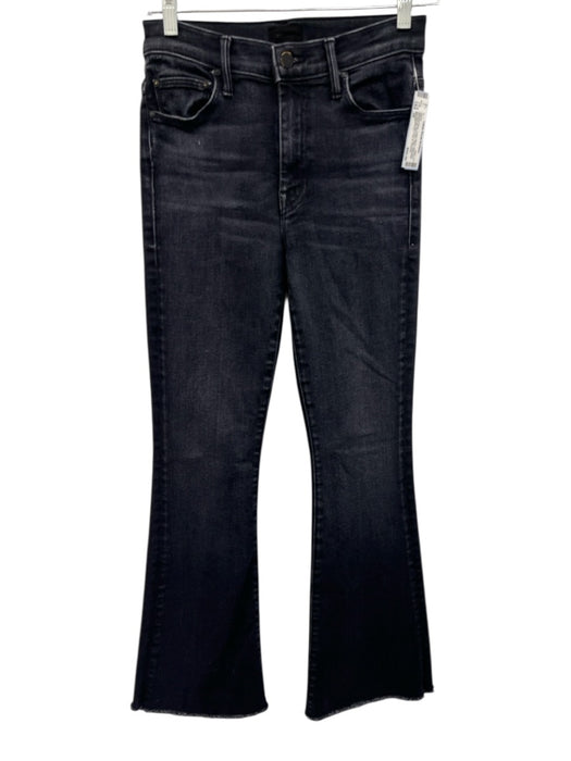 Mother Size 26 Washed Black Cotton Blend High Rise Whiskering Raw Hem Jeans Washed Black / 26