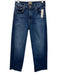 Mother Size 25 Medium Wash Cotton Blend Raw Hem Mid Rise Crop Straight Leg Jeans Medium Wash / 25