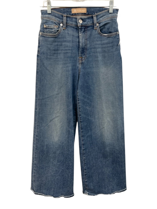 7 For All Mankind Size 26 Medium Wash Cotton Blend Mid Rise Cropped Jeans Medium Wash / 26