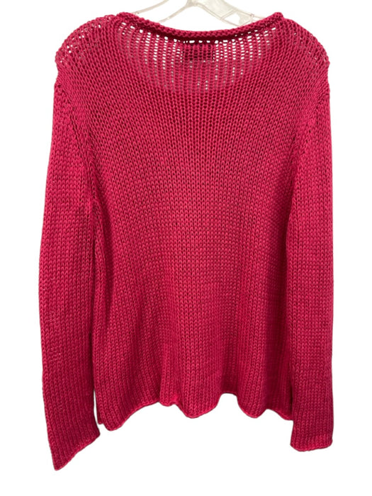 Wooden Ships Size M/L Pink & Beige Cotton & Acrylic Chunky Knit Heart Sweater Pink & Beige / M/L