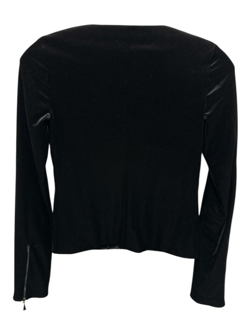 Giorgio Armani Size S / 36 Black Polyester Blend Velvet Asymmetric Zip Top Black / S / 36